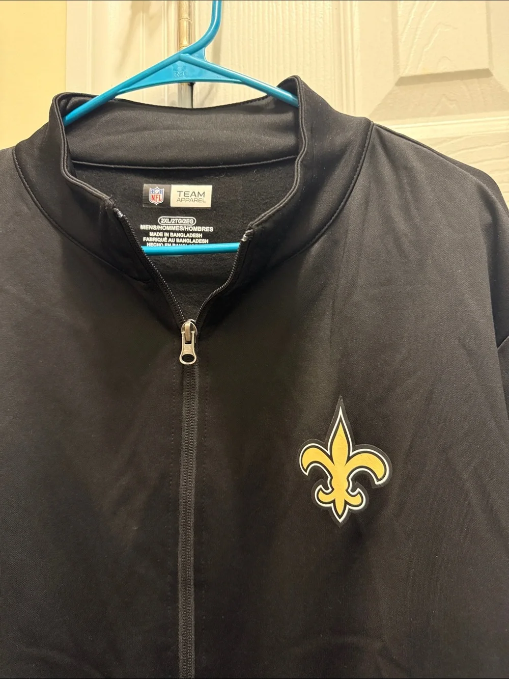 NFL New Orleans Saints Black Full-Zip Team Apparel Jacket with Gold Logo Accents